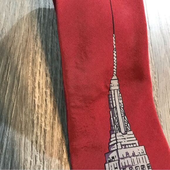 Pagliano Mens Red Silk Tie - Picture 5 of 5